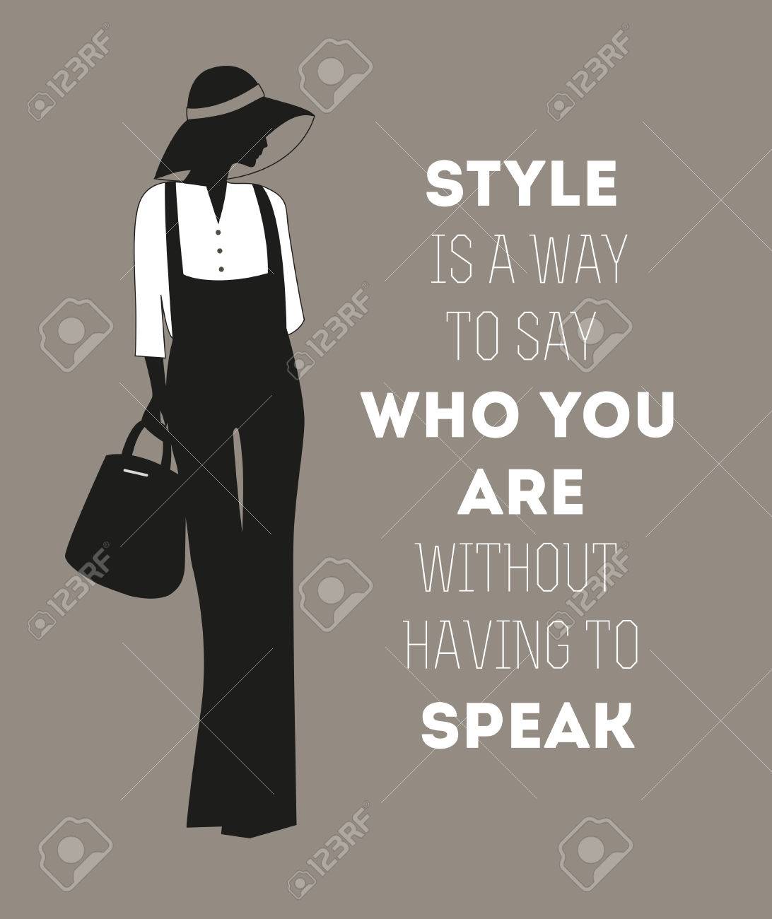 Fashion Woman Silhouette With A Quote About Style Stock Photo Picture And Royalty Free Image Image