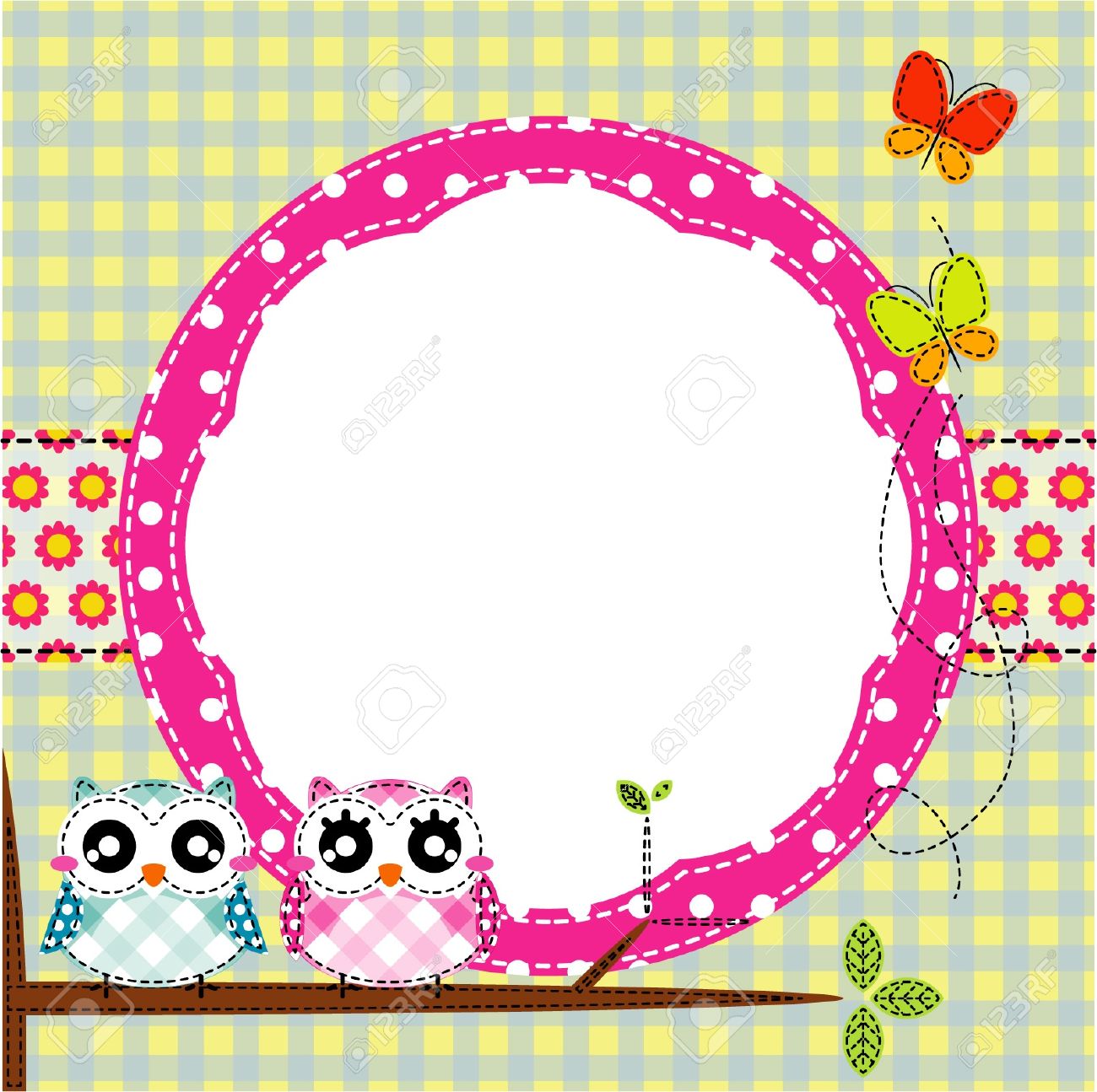 Frame Of Cute Owls On Branch Royalty Free Cliparts Vectors And - Frame Of Cute Owls On Branch Stock Vector frame of cute owls on branch royalty free cliparts vectors and - frame of cute owls on branch stock vector
