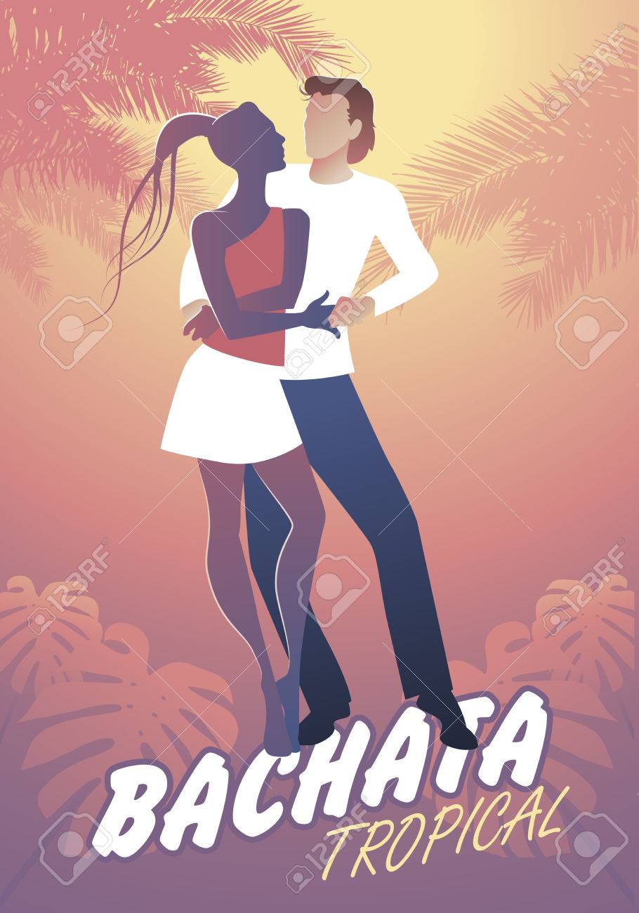 Pareja Joven Bailando Musica Latina Bachata Salsa Merengue Samba Ilustraciones Vectoriales Clip Art Vectorizado Libre De Derechos Image