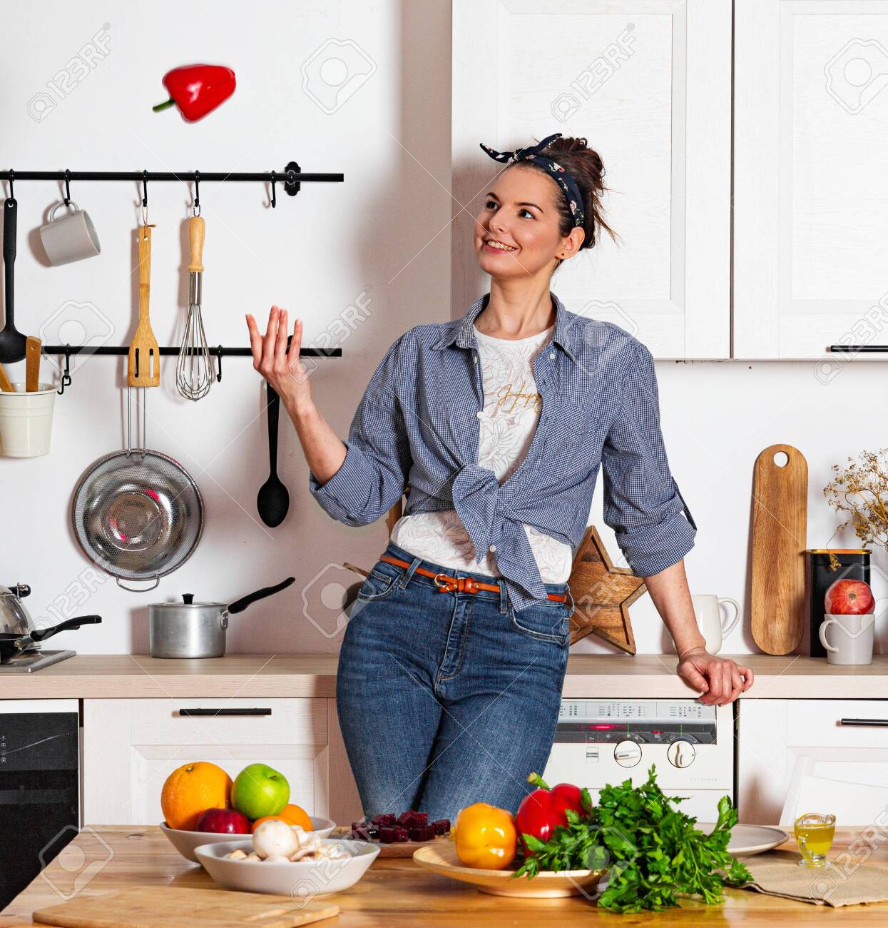 Uvarov EvgeniiBeautiful Housewife Woman Cooking pic