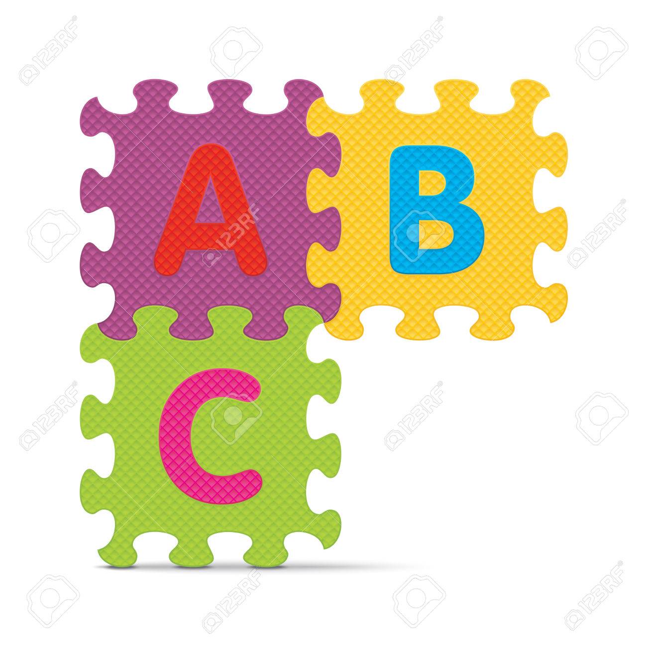 Abc のアルファベットのパズルで書かれました のイラスト素材 ベクタ Image