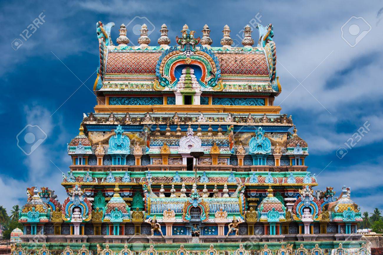 great south indian architecture sri ranganathaswamy temple stock