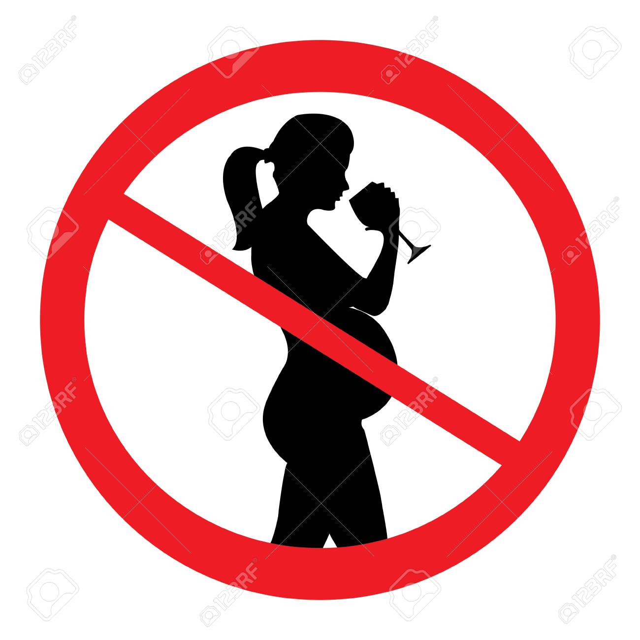 Do Not Drink Alcohol During Pregnancy No Alcohol For Pregnant Royalty Free Cliparts Vectors And Stock Illustration Image 117108319