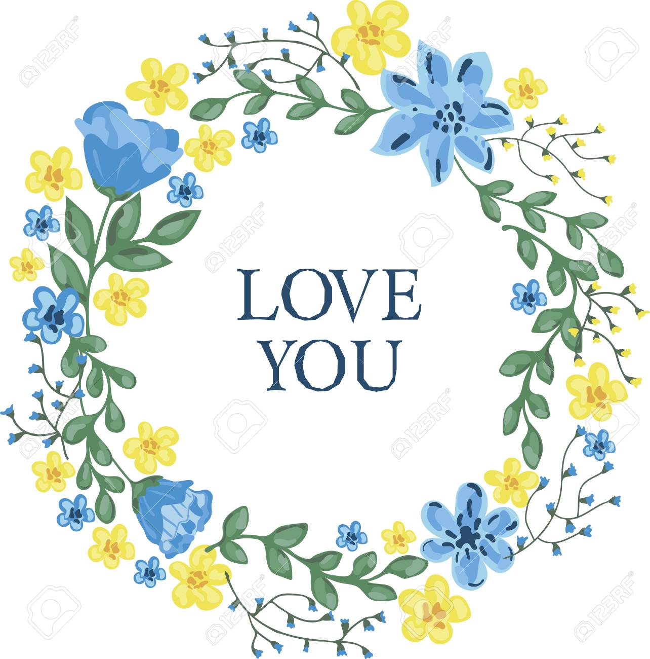 floral wreath with love