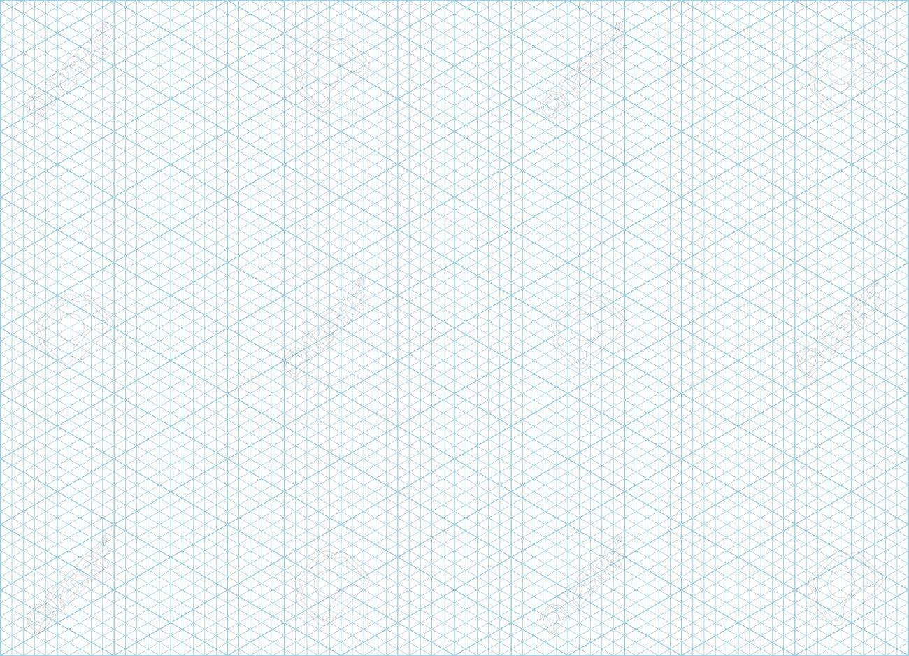 blue vector isometric grid graph paper accented every 5 steps isometric graph paper