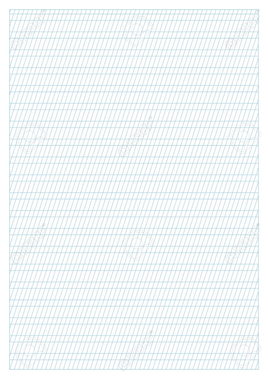 Vector Blue Calligraphy Practice Paper A4 Size, Printable, Slanting Lines  Every 3.5 Mm, Can Be Used For Lettering And Handwriting Royalty Free SVG,  Cliparts, Vectors, and Stock Illustration. Image 99996090.