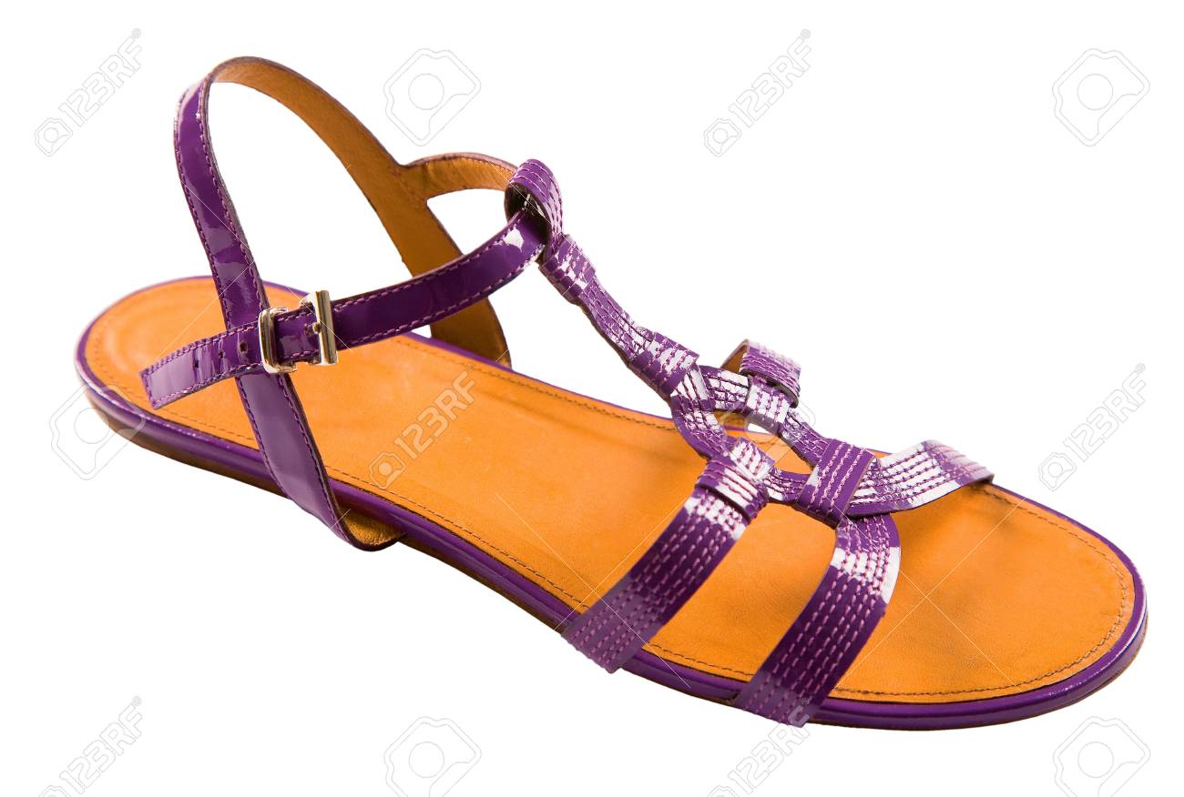 purple flat sandals