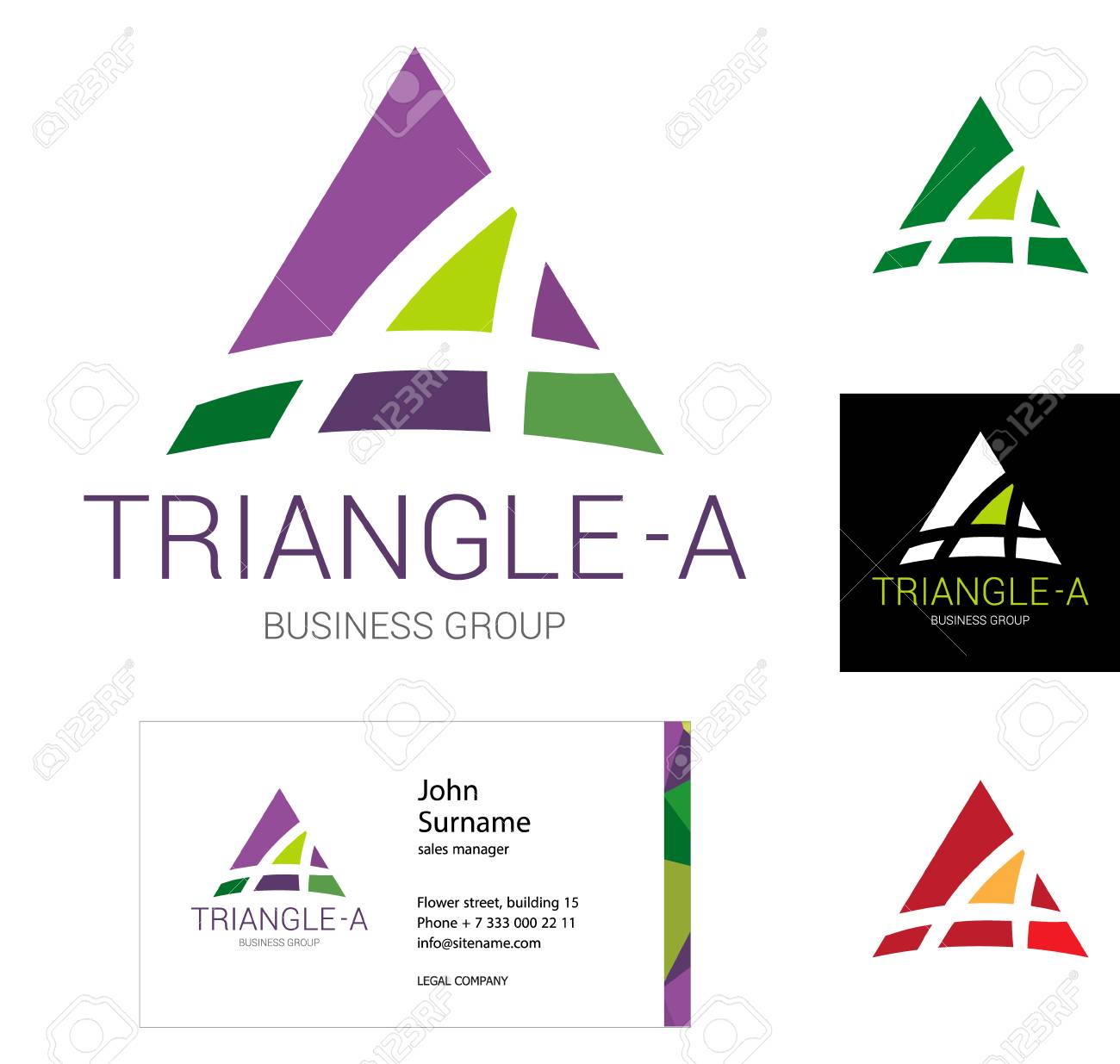 三角形の手紙ビジネスのアイコン 手紙イラストのカラフルなテンプレートです 白と黒の背景 のイラスト素材 ベクタ Image