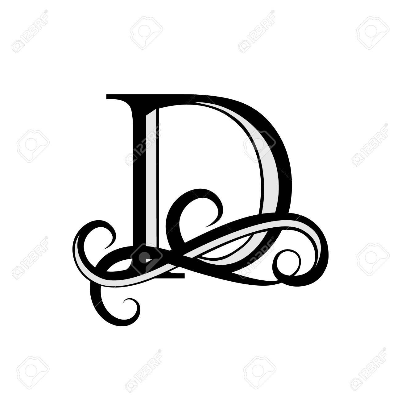 Letter D Design Template Vector Illustration Royalty Free Cliparts