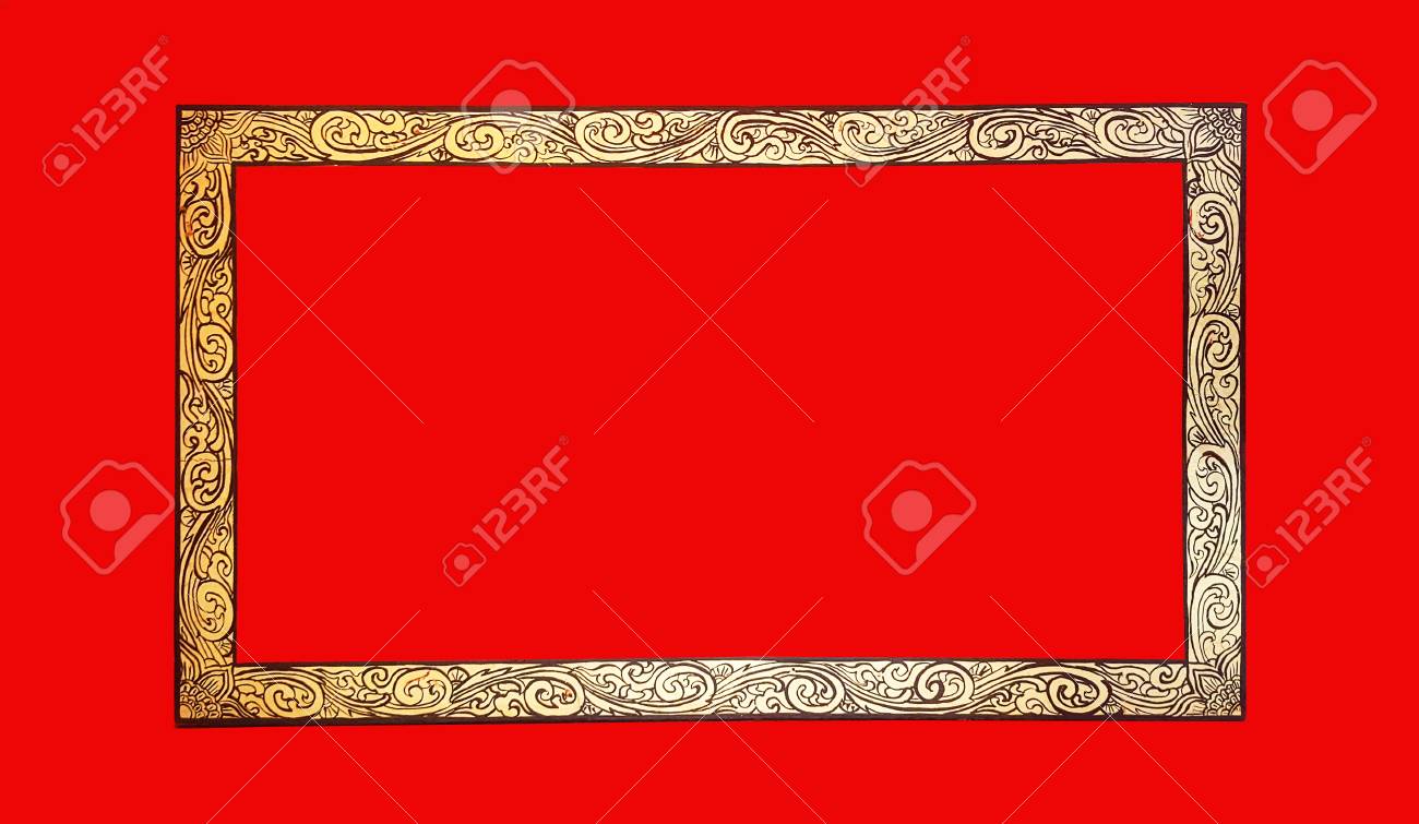 背景が赤のビンテージ写真フレーム の写真素材 画像素材 Image