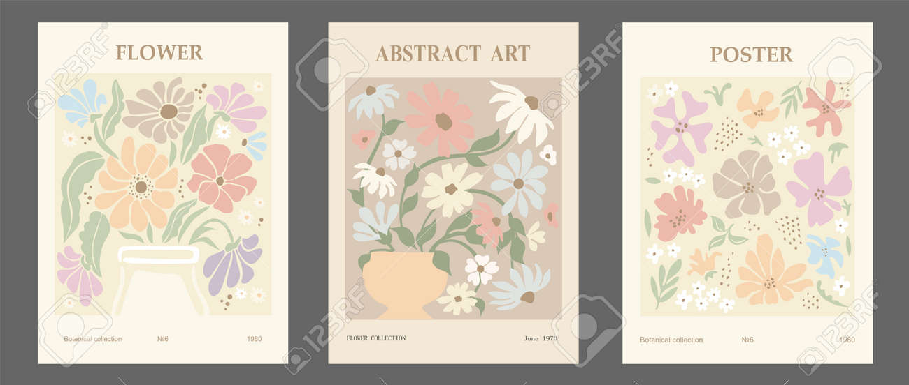 Zestaw abstrakcyjnych plakatów kwiatowych. modne fototapety botaniczne z motywem kwiatowym w duńskich pastelowych kolorach. nowoczesne naiwne, groovy funky dekoracje wnętrz, obrazy, ręcznie rysowane wektor. - 190988790 Zestaw abstrakcyjnych plakatów kwiatowych. modne fototapety botaniczne z motywem kwiatowym w duńskich pastelowych kolorach. nowoczesne naiwne, groovy funky dekoracje wnętrz, obrazy, ręcznie rysowane wektor. - 190988790