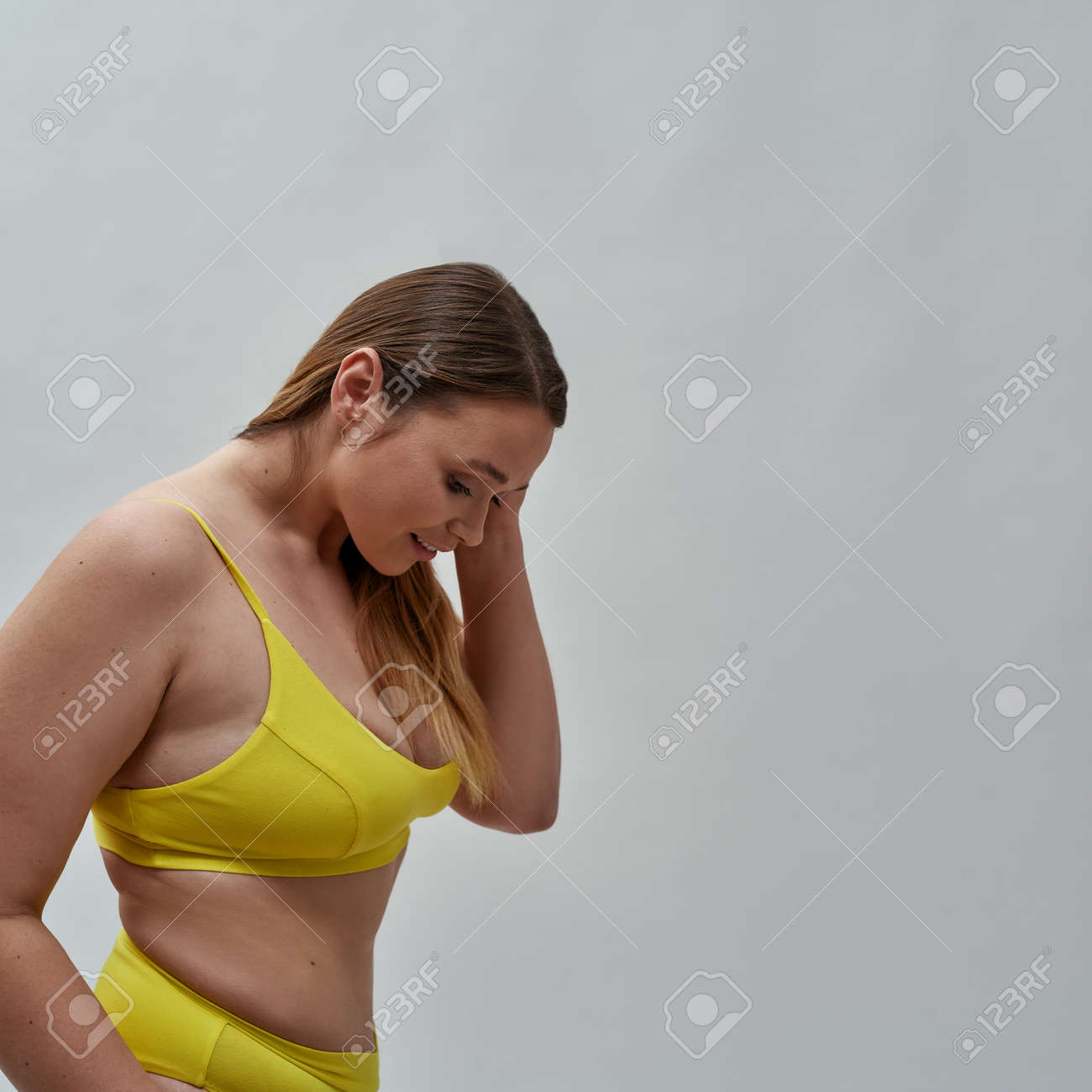 Wearing Yellow Underwear Posing
