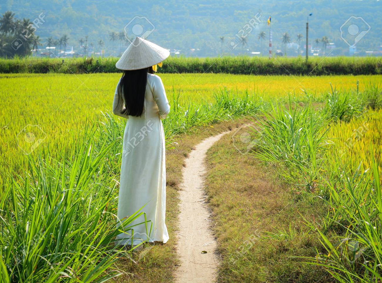 https://previews.123rf.com/images/langdu8x/langdu8x1701/langdu8x170100592/70651352-a-vietnamese-woman-in-traditional-dress-ao-dai-standing-on-the-rural-road-with-rice-field.jpg