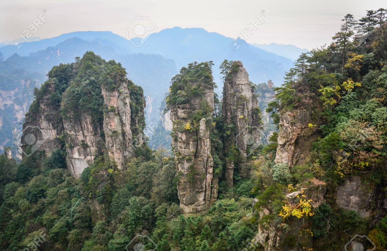 Rock Mountains With Trees At Zhangjiajie National Park In Hunan Stock Photo Picture And Royalty Free Image Image Rock Mountains With Trees At Zhangjiajie National Park In Hunan Stock Photo Picture And Royalty Free Image Image