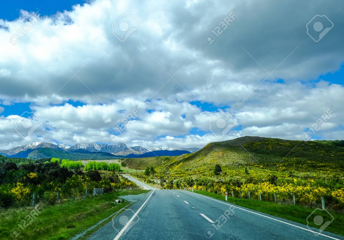 Mountain Road At Summer Day In North Island New Zealand Stock Photo Picture And Royalty Free Image Image 94293291