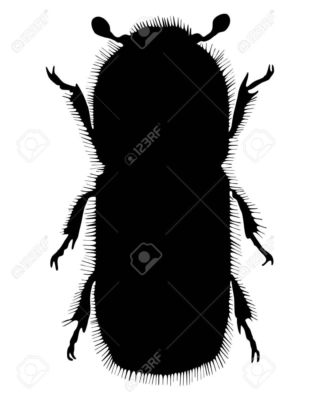吠え声のカブトムシのシルエットのイラスト素材 ベクタ Image