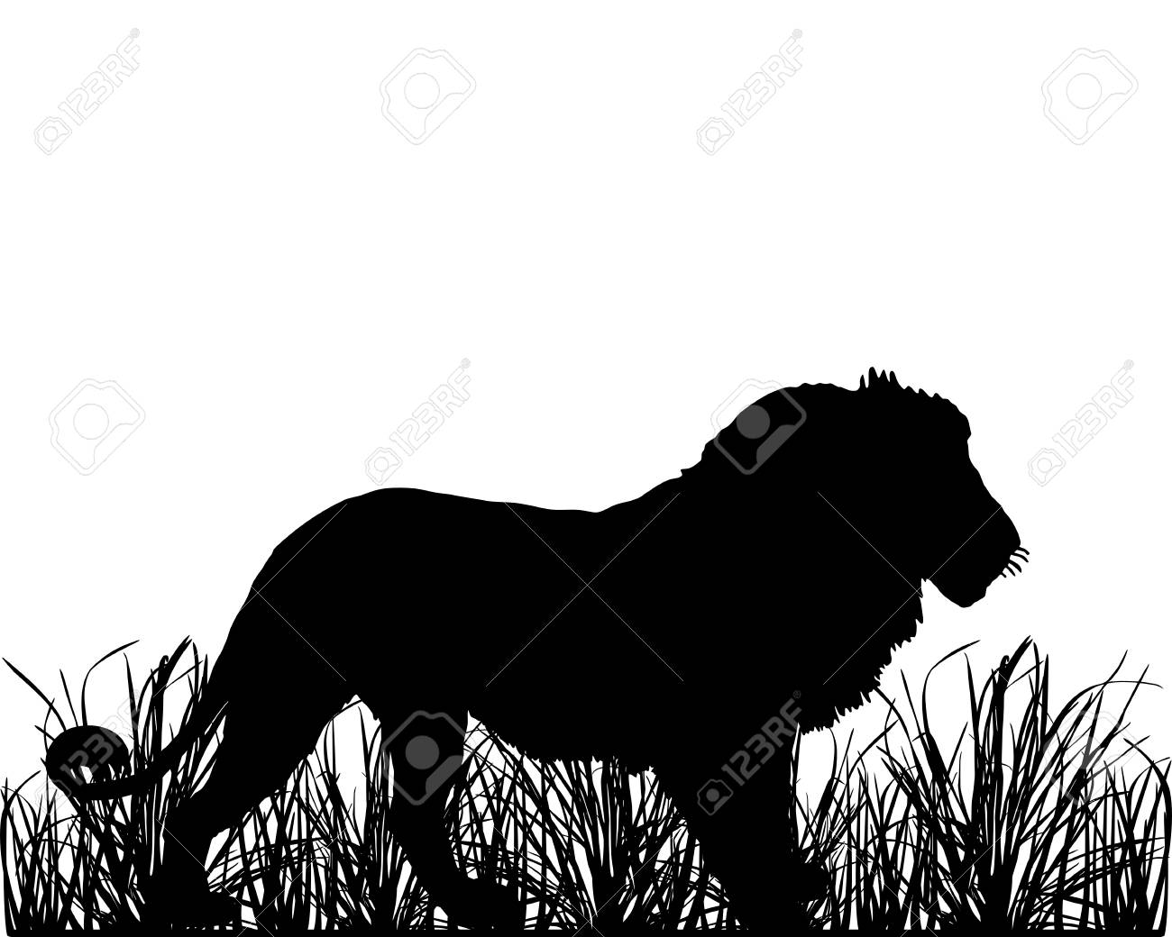 サバンナでライオン のイラスト素材 ベクタ Image 19560934