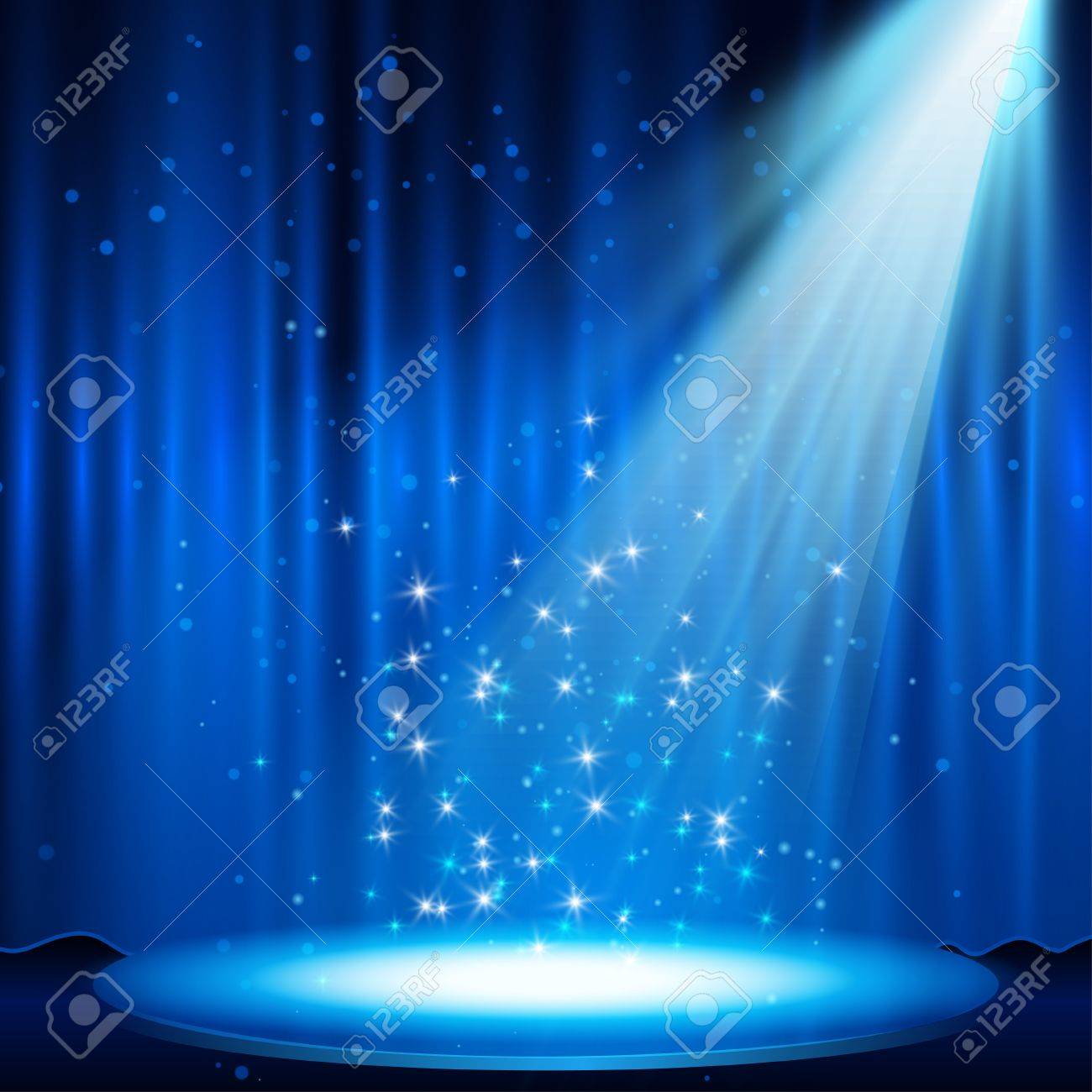 スポット ライト イラスト ブルー ステージ のイラスト素材 ベクタ Image