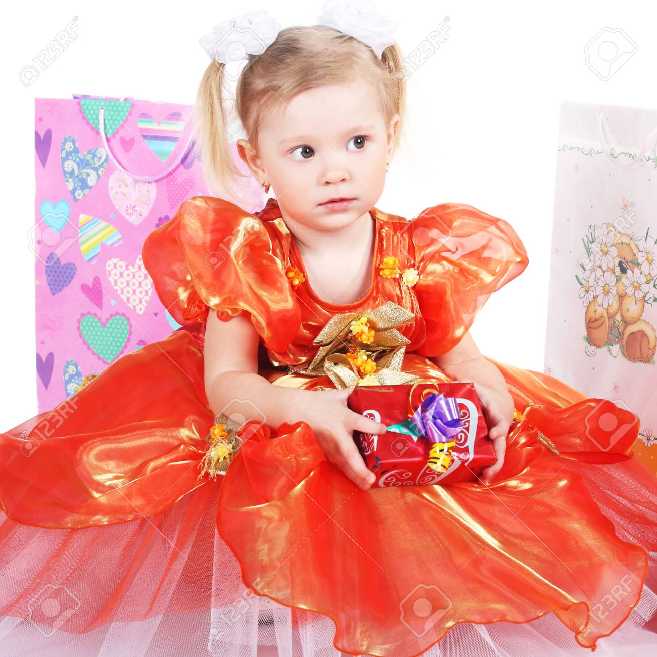 orange frock for baby girl