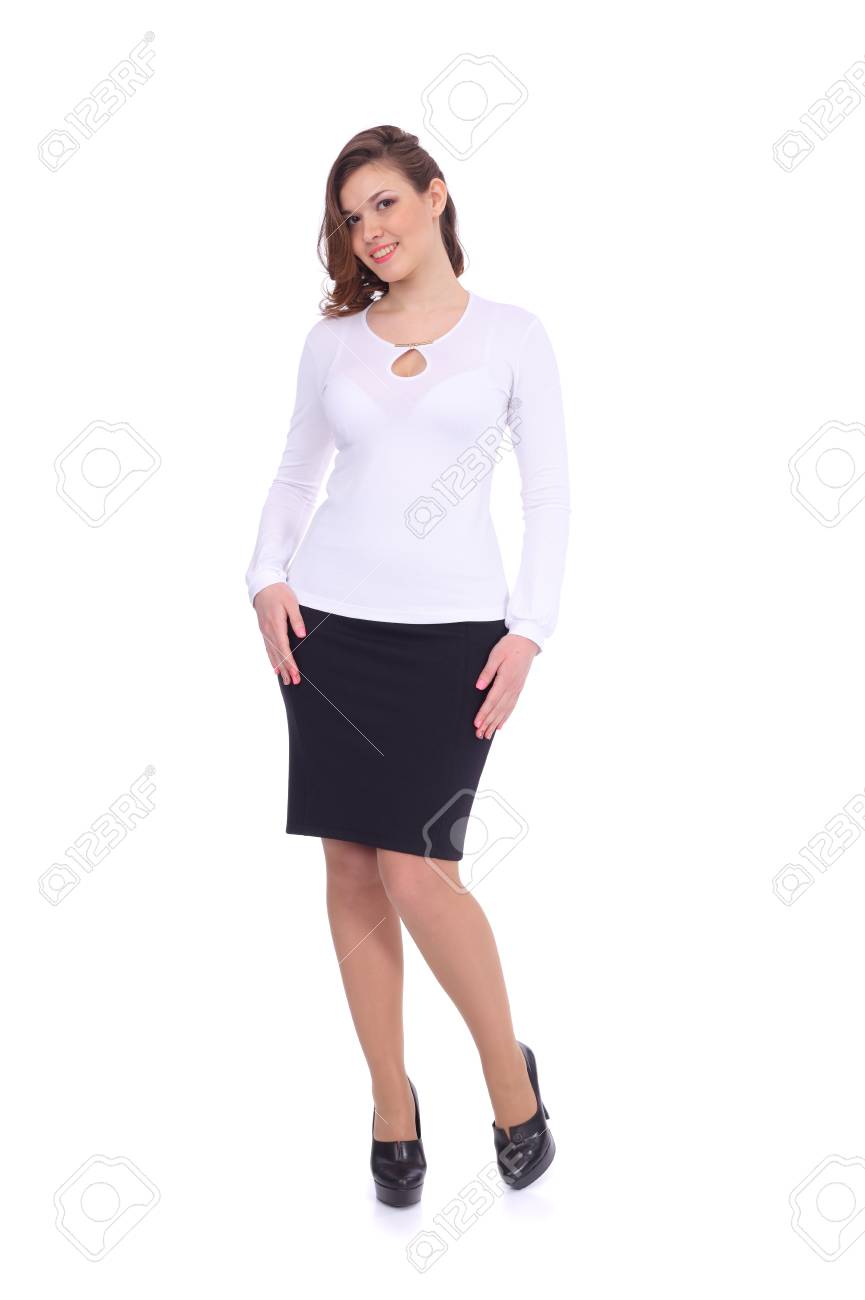 white blouse and black skirt
