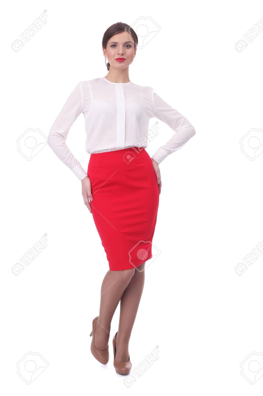 red formal blouse