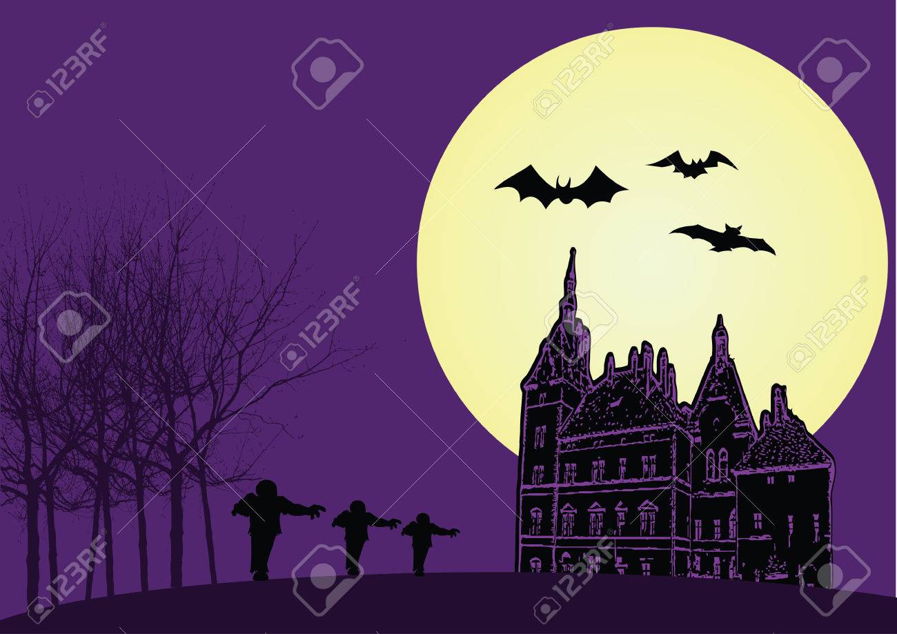 森の中 ハロウィン背景でお化け屋敷のイラスト素材 ベクタ Image 森の中 ハロウィン背景でお化け屋敷のイラスト素材 ベクタ Image