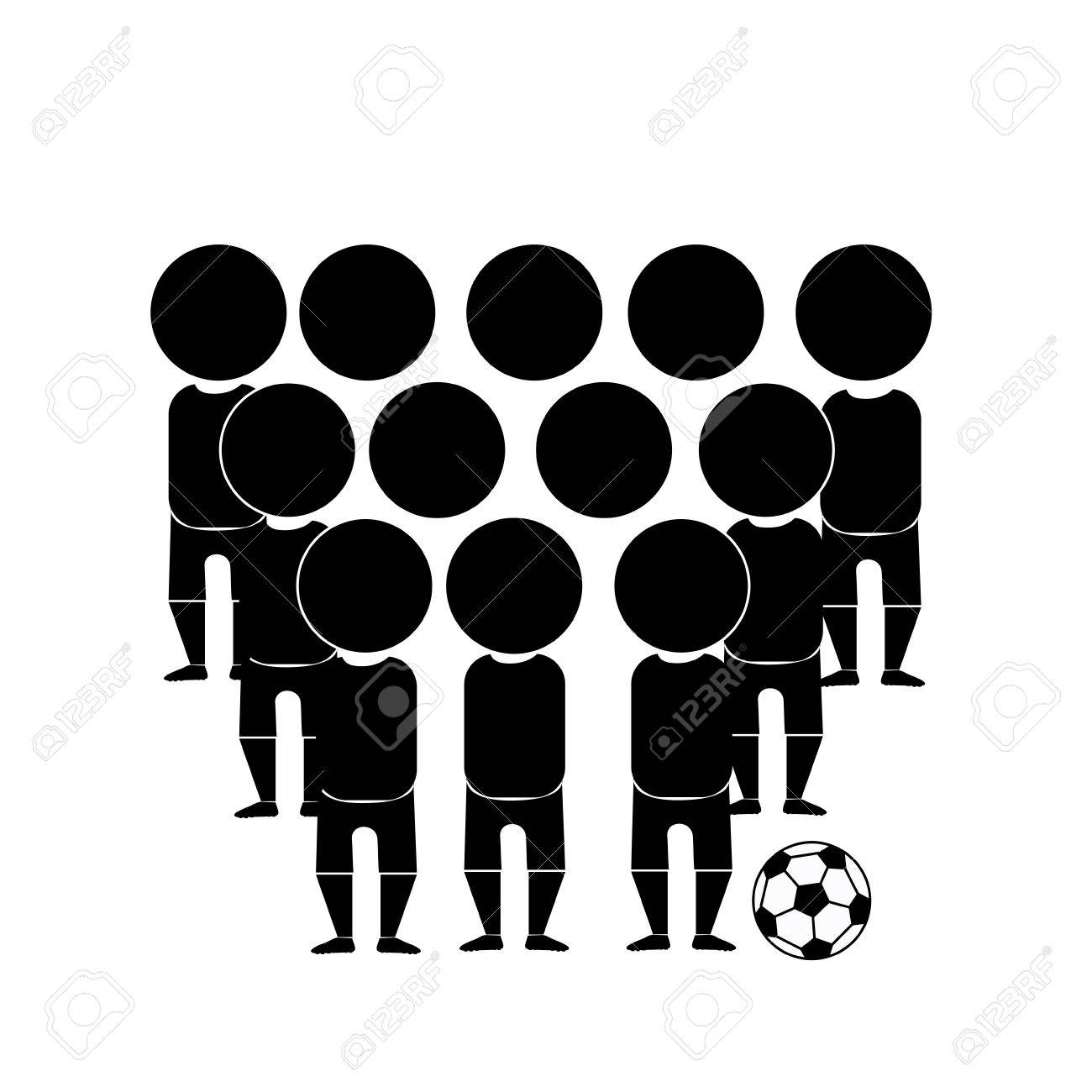 Black Silhouettes A Soccer Team In A White Background Royalty Black Silhouettes A Soccer Team In A White Background Royalty