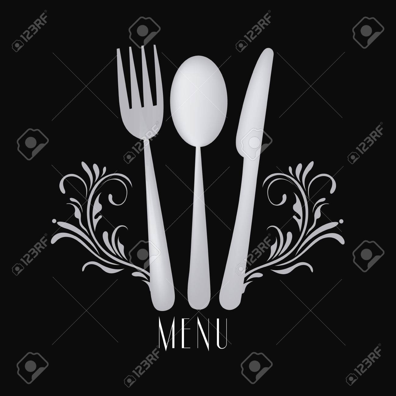 Tres Siluetas Blancas De Vajilla Con Diseño De Los Apartes Con El Texto - 