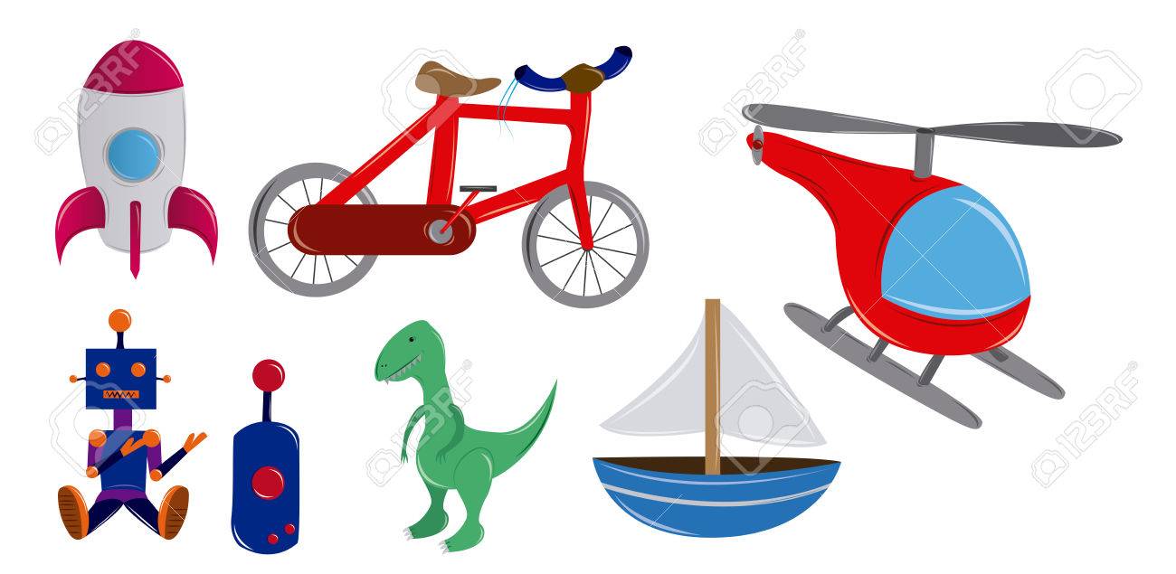 a set of different toys for babies and kids royalty free cliparts