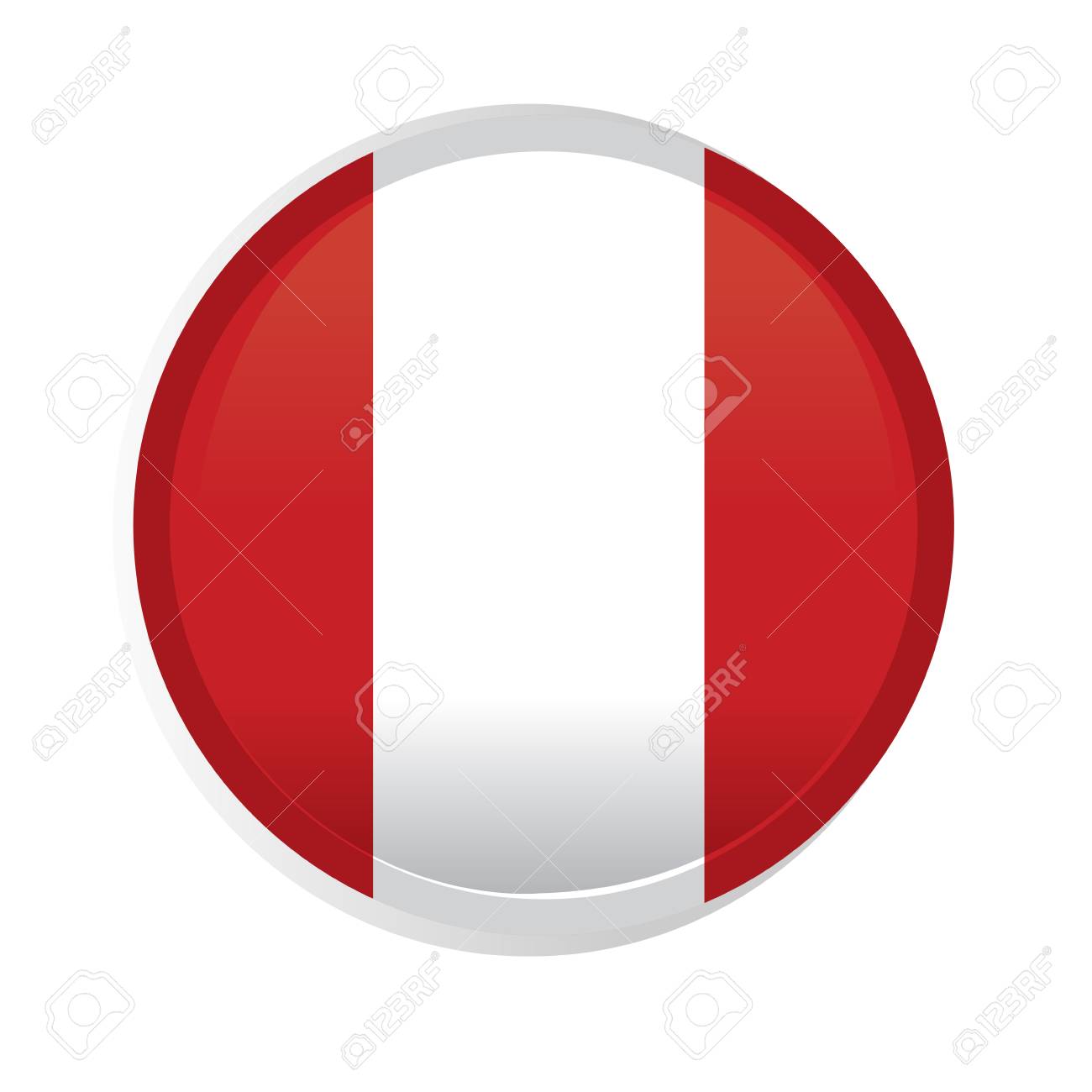 a round badge with the flag of peru on a white background royalty