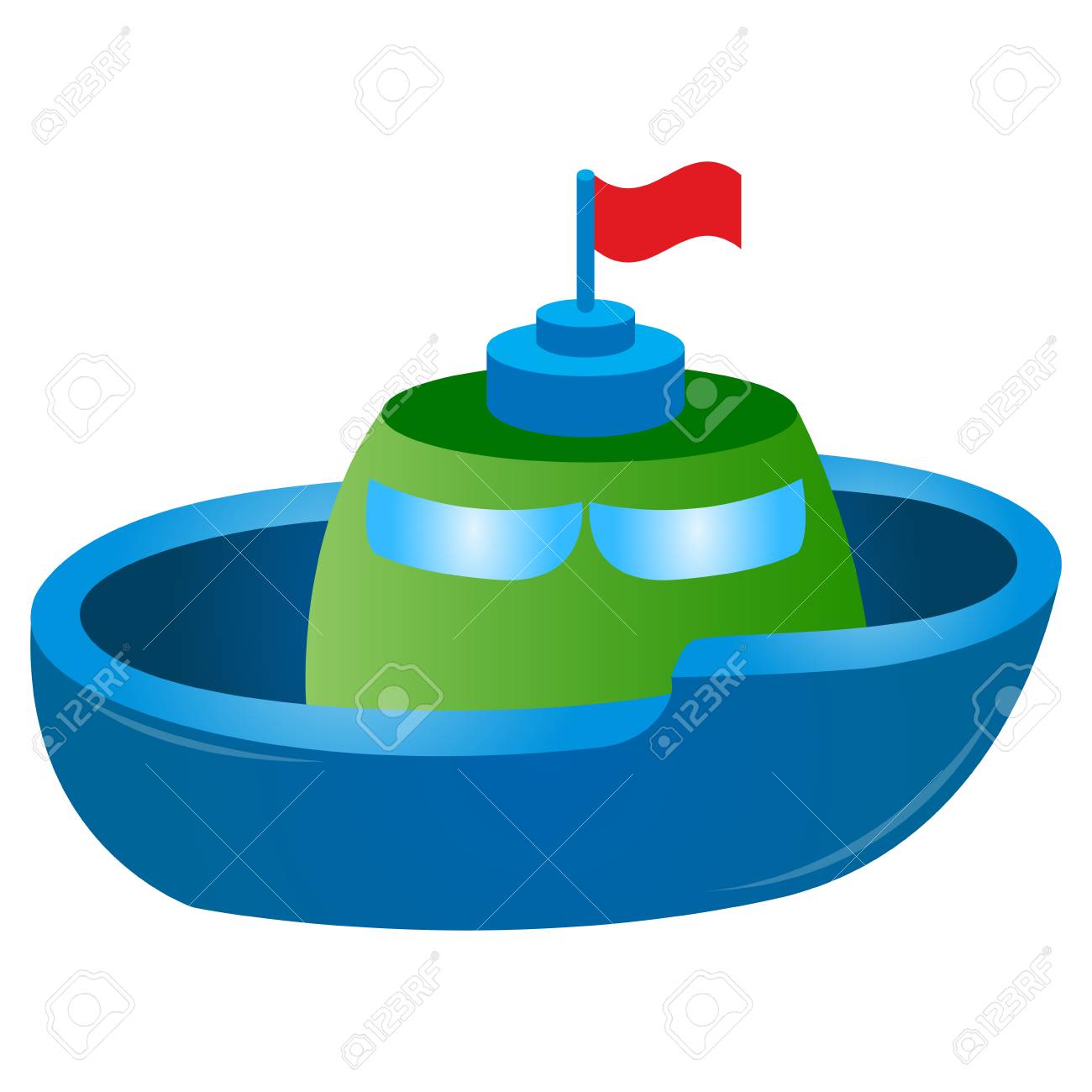 白い背景に隔離された船のおもちゃ ベクトルイラスト のイラスト素材 ベクタ Image