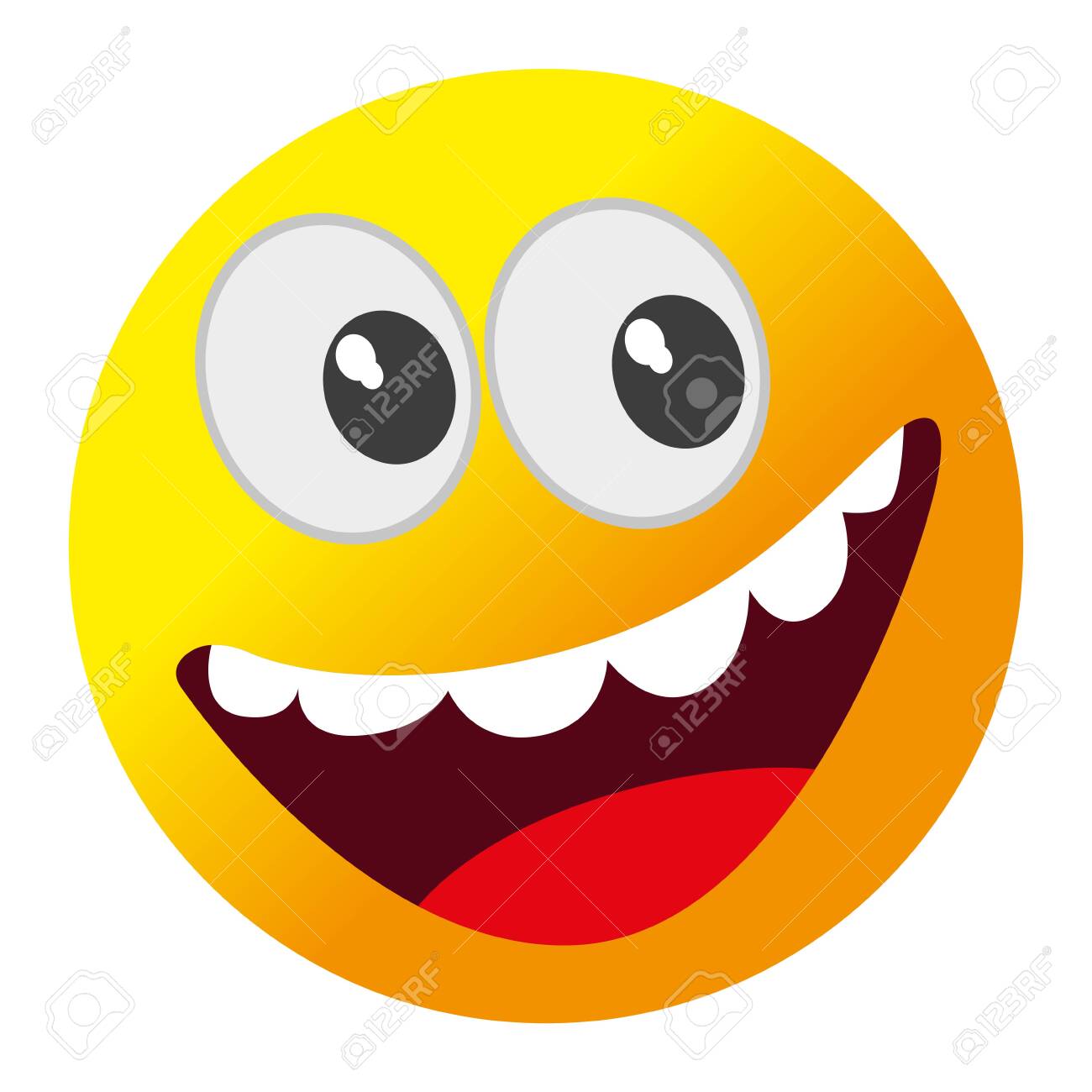 Isolated Crazy Happy Emoji Over A White Background - Vector Royalty Free  SVG, Cliparts, Vectors, and Stock Illustration. Image 145103826., image size:1300x1300