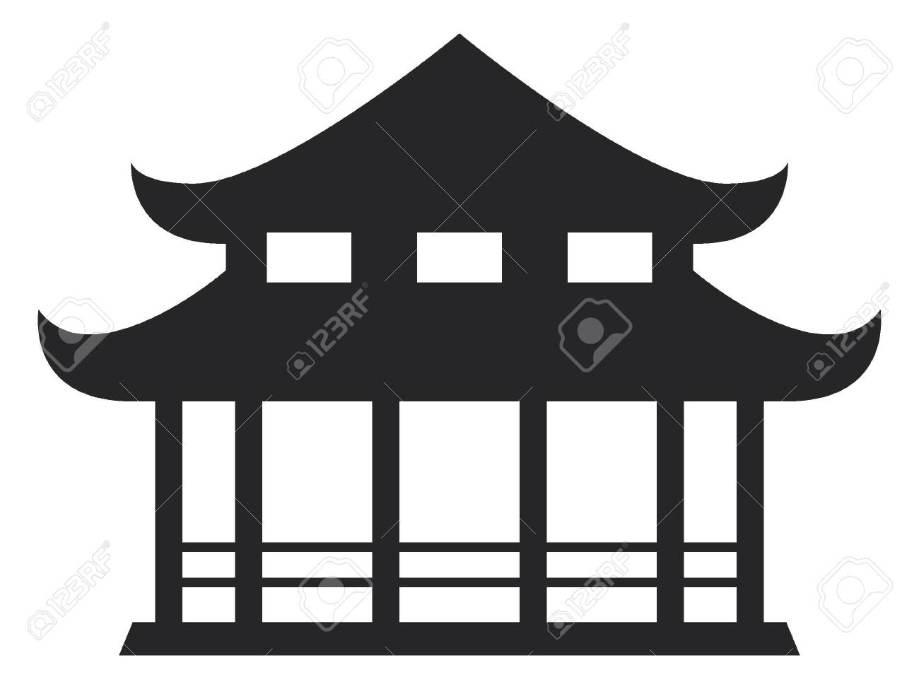 Japan temples, Japanese buildings shrines in Kyoto 24395184 Vector Art at  Vecteezy