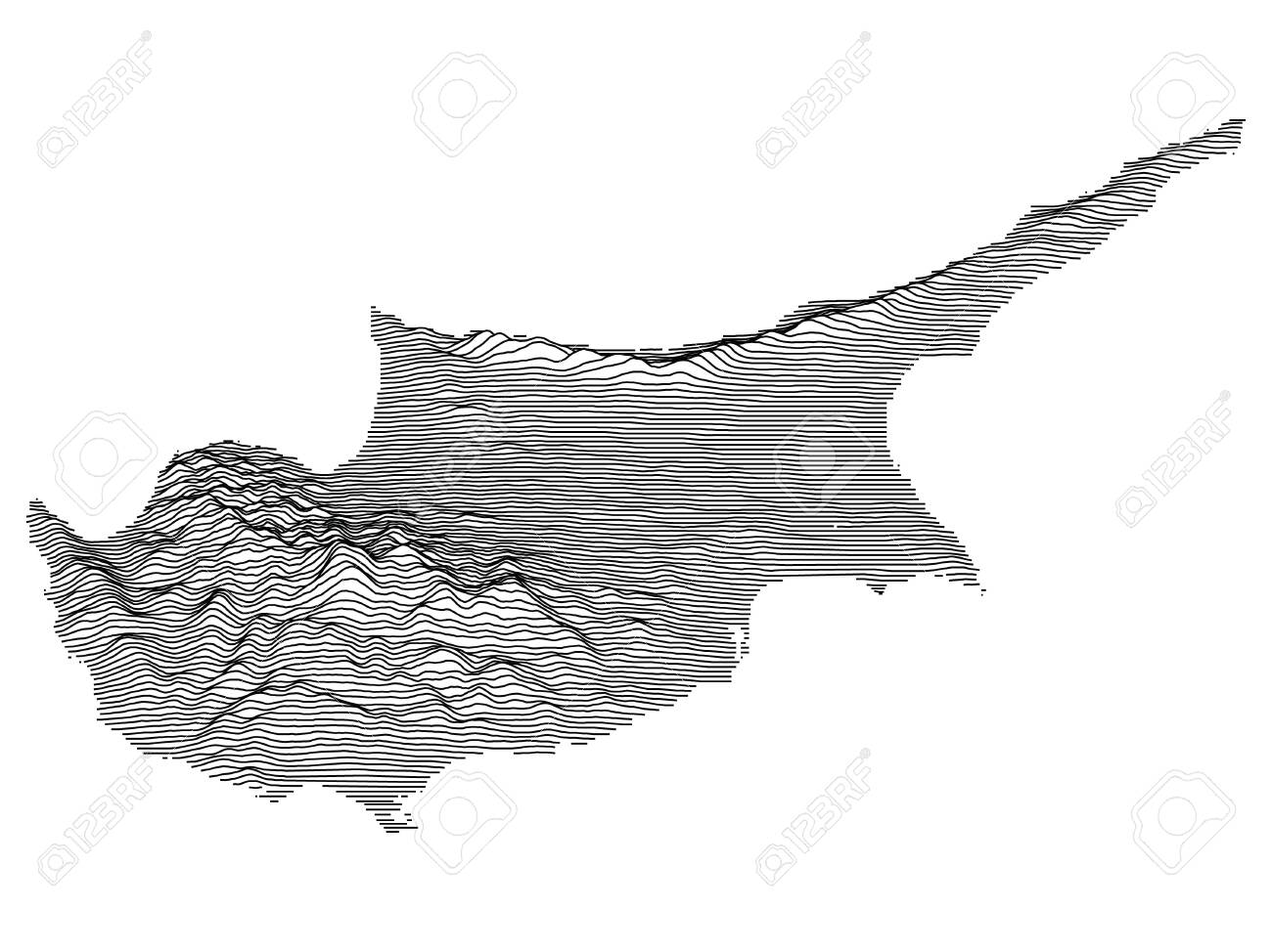 Topographic Map Of Cyprus Gray 3D Topography Map Of European Country Of Cyprus Royalty Free Svg,  Cliparts, Vectors, And Stock Illustration. Image 145194411.