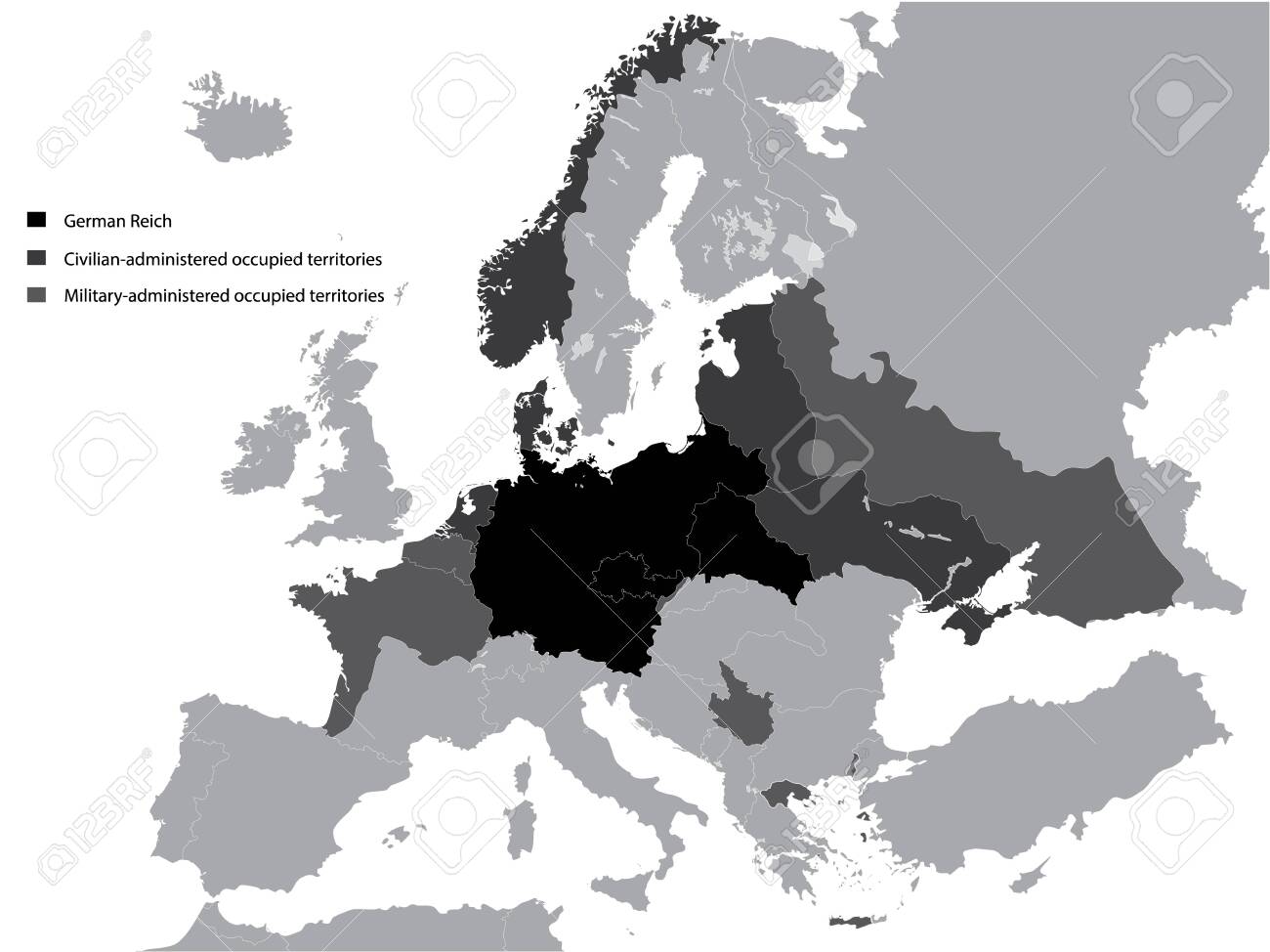 公式ファッションブランド通販サイト ドイツの地図の黒い平面地図 (第三帝国、 1933â'1945) 伝説と コレクション