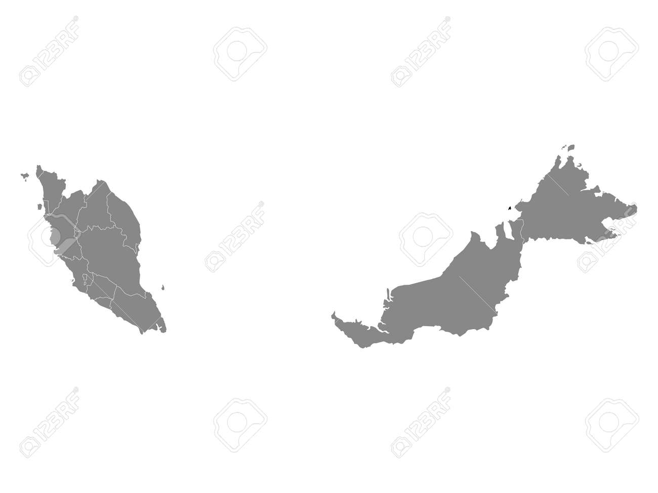 Black Location Map Of The Malaysian Federal Territory Of Labuan Within Grey Map Of Malaysia Royalty Free Cliparts Vectors And Stock Illustration Image 152974575
