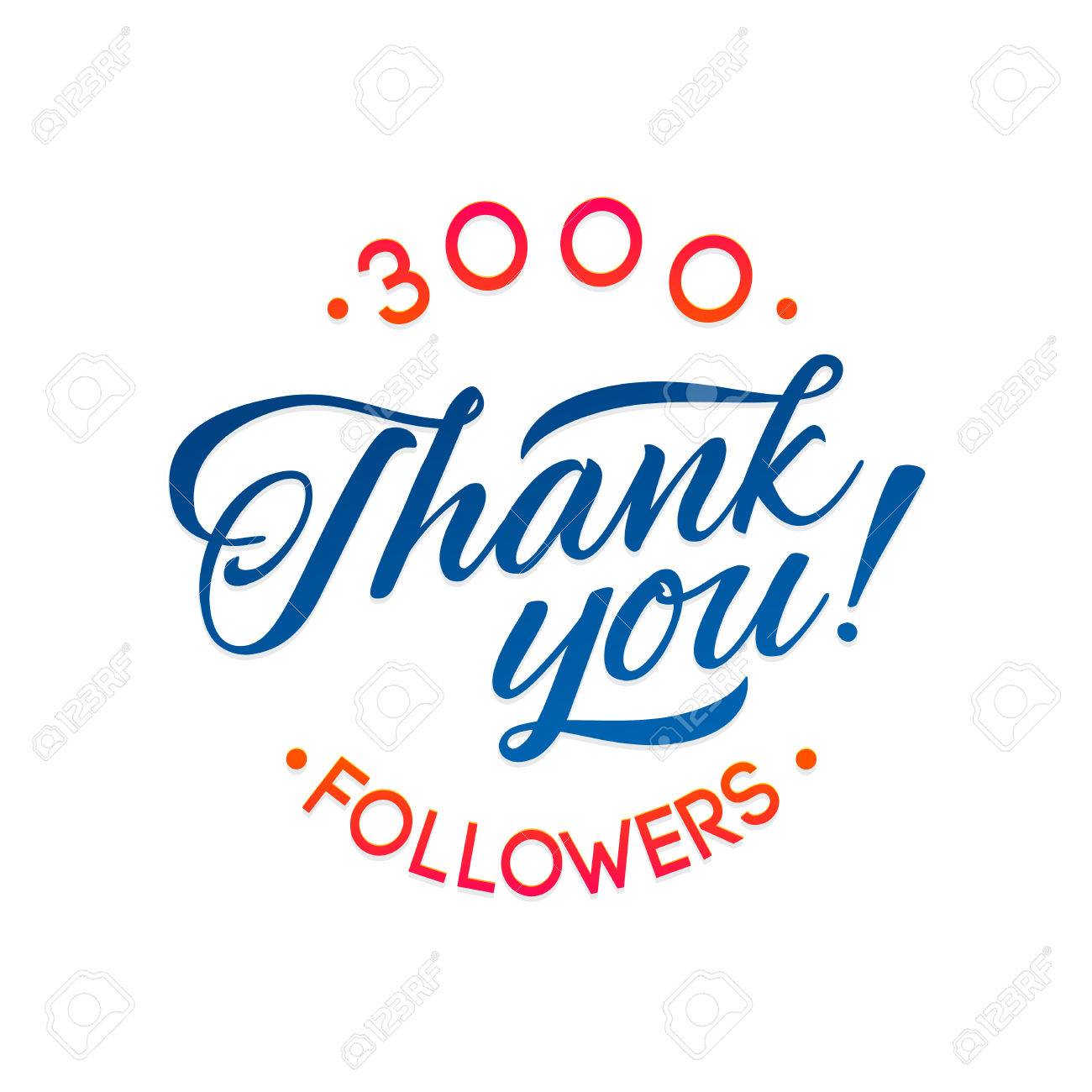 thank you 3000 followers card vector thanks design template for network friends and followers - 3000 followers on instagram thank you