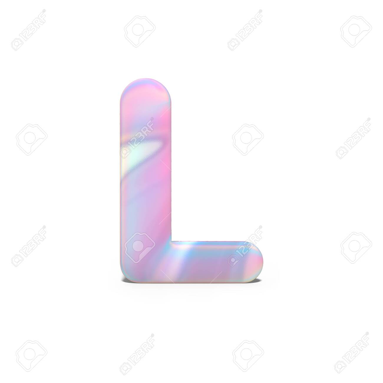 Abstract 3d capital letter L in bright holographic design. Realistic shiny alphabet on neon blue pink font, isolated white background. 3d rendering - 118501588 Abstract 3d capital letter L in bright holographic design. Realistic shiny alphabet on neon blue pink font, isolated white background. 3d rendering - 118501588