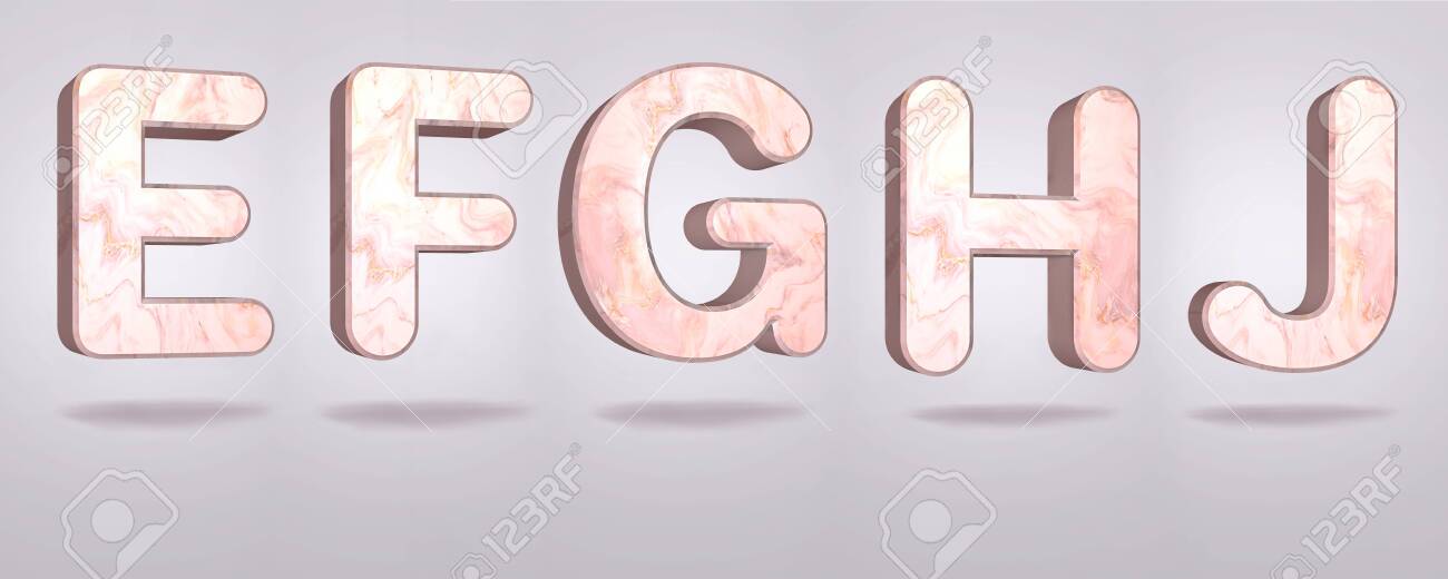 Set Of Capital Letters E F G H J In Pink Marble Stone Alphabet Stock Photo Picture And Royalty Free Image Image