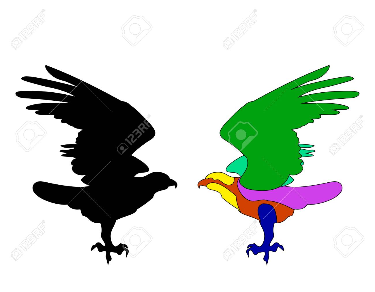 Fire Bird Eagle In Flight As A Symbol Of Power And Freedom Black