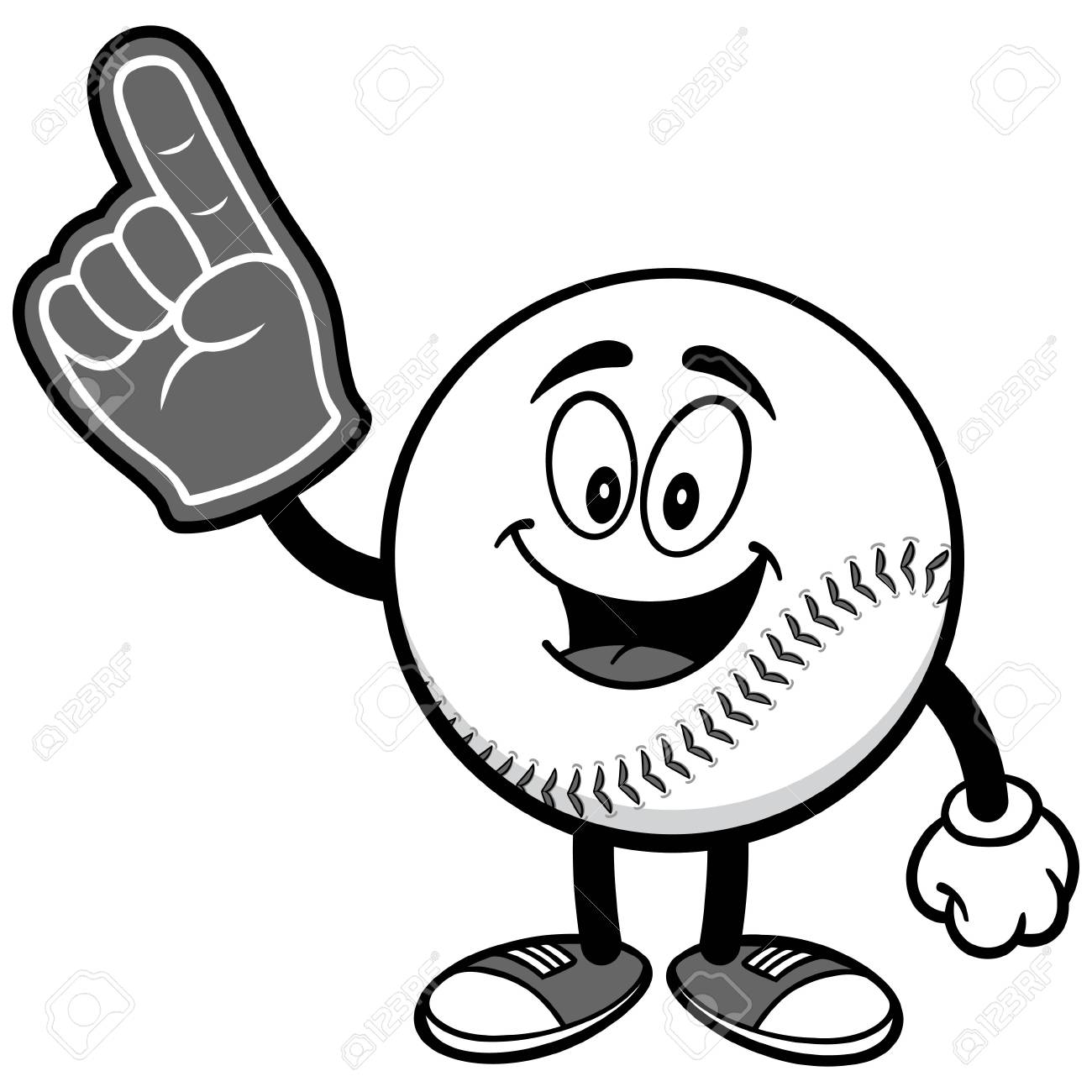 泡指イラスト野球マスコットのイラスト素材 ベクタ Image 84405460