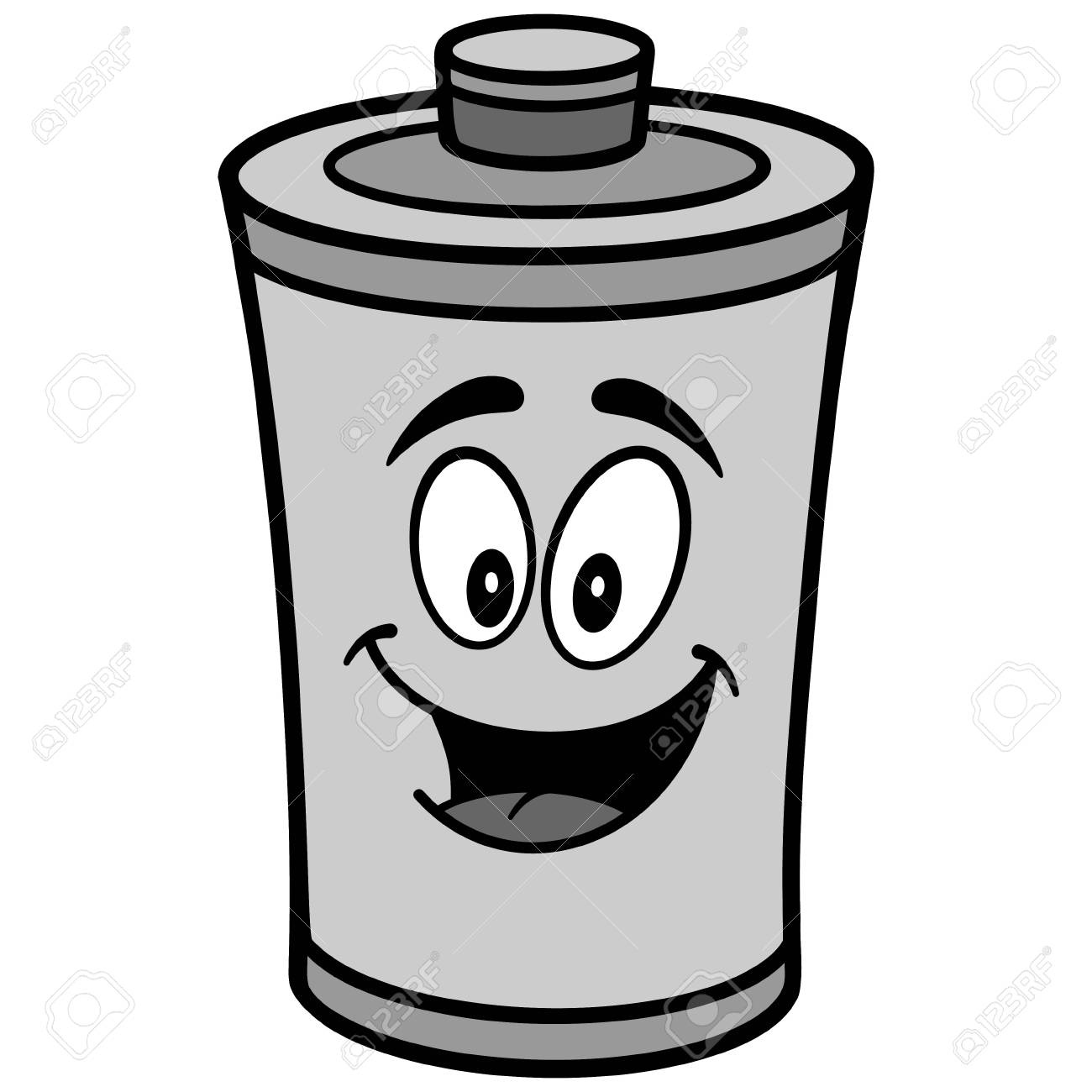 バッテリー漫画イラストのイラスト素材 ベクタ Image