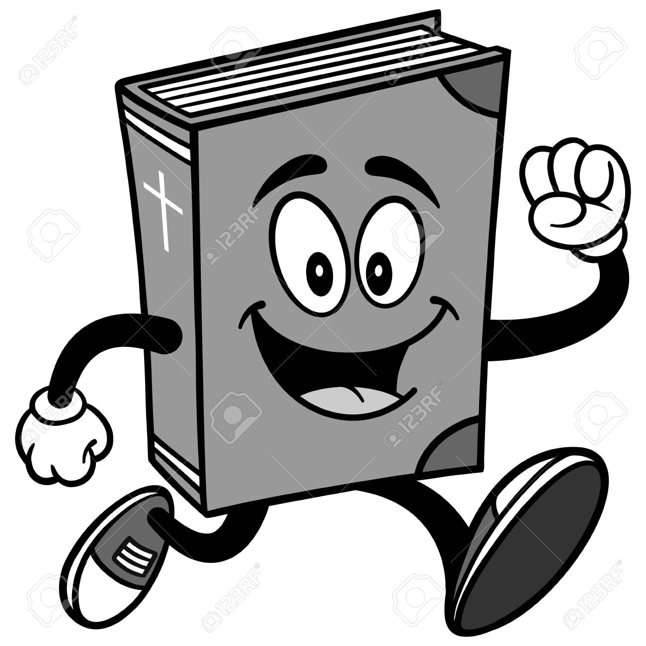 bible school mascot running illustration royalty free cliparts