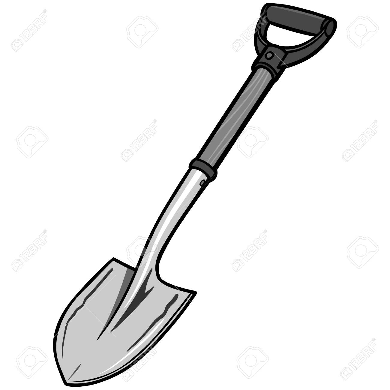 A Vector Cartoon Illustration Of A Garden Shovel. Royalty Free SVG,  Cliparts, Vectors, and Stock Illustration. Image 96358796., image size:1300x1300