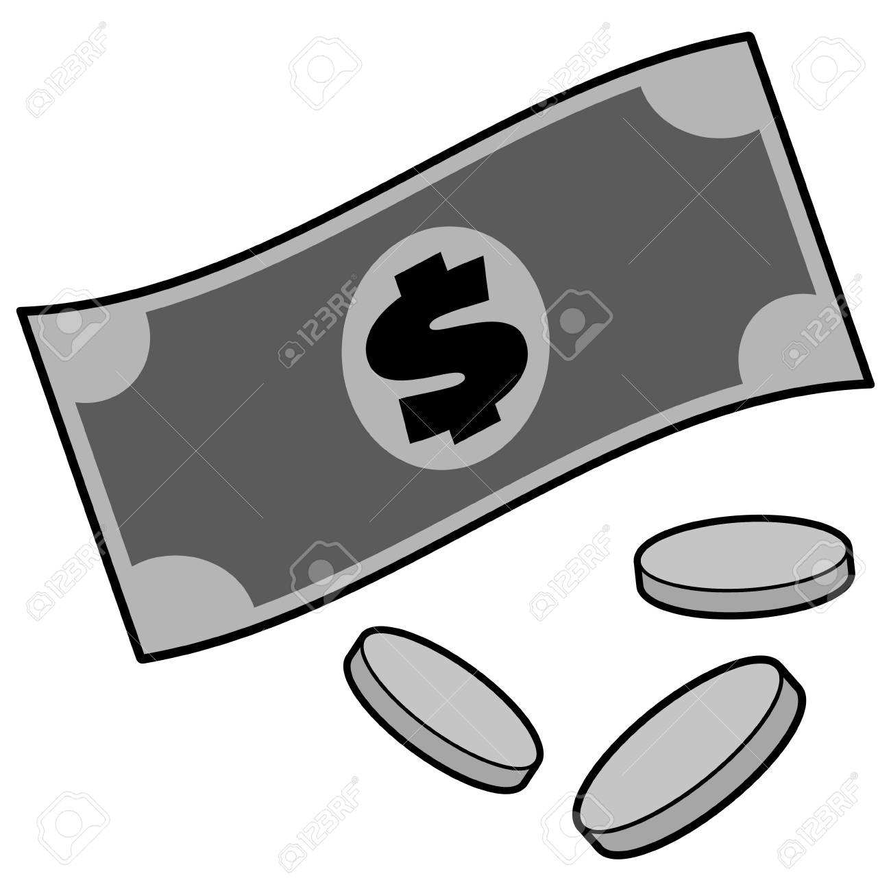 Illustration D Argent Une Illustration De Dessin Anime De Vecteur D Un Seau D Un Peu D Argent Clip Art Libres De Droits Vecteurs Et Illustration Image