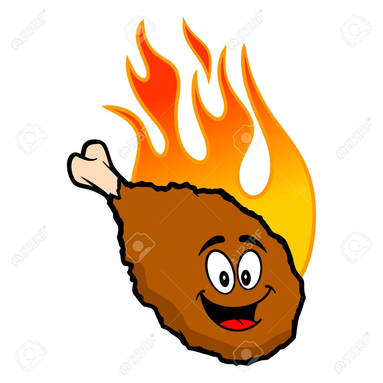 Hot Wing Mascot - A Cartoon Illustration Of A Flaming Buffalo Wing Mascot.  Royalty Free SVG, Cliparts, Vectors, and Stock Illustration. Image  122787282., image size:1300x1300