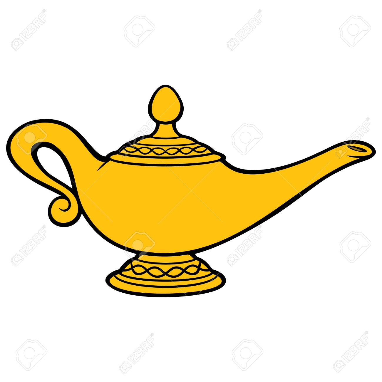 Genie Lamp - A Cartoon Illustration Of A Genie Lamp. Royalty Free SVG,  Cliparts, Vectors, and Stock Illustration. Image 131892654., image size:1300x1300