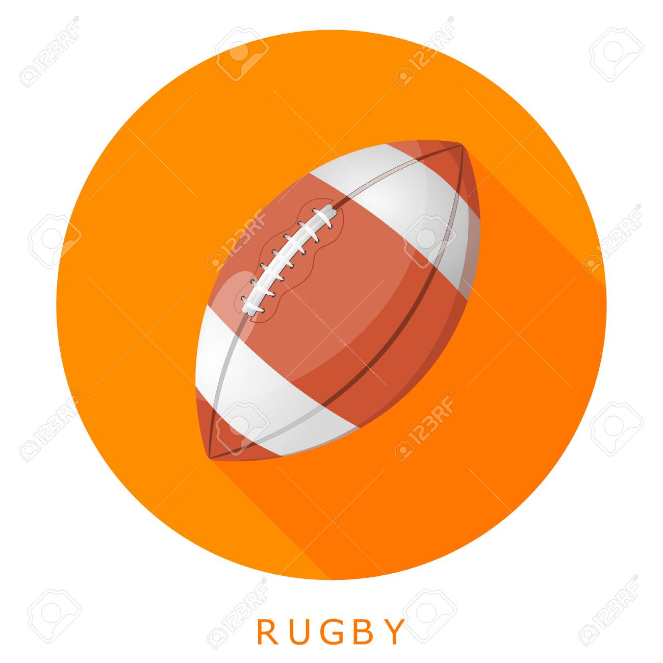 赤い円のシンプルなフラット アイコン ラグビー ボール 形と色を変更する簡単です ベクトル図 のイラスト素材 ベクタ Image
