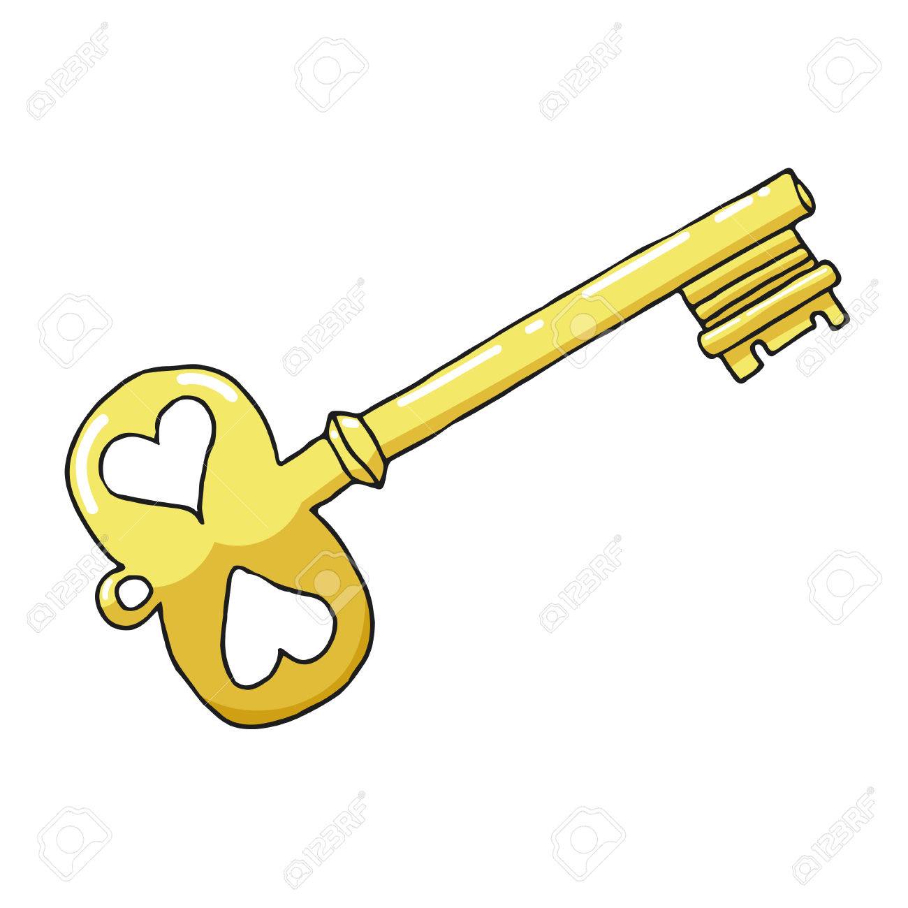 Skizzieren Sie Einen Goldenen Schlussel Auf Einem Weissen Hintergrund Zeichnen Symbol Der Liebe Und Gefuhle Vektor Illustration Lizenzfrei Nutzbare Vektorgrafiken Clip Arts Illustrationen Image 60112966