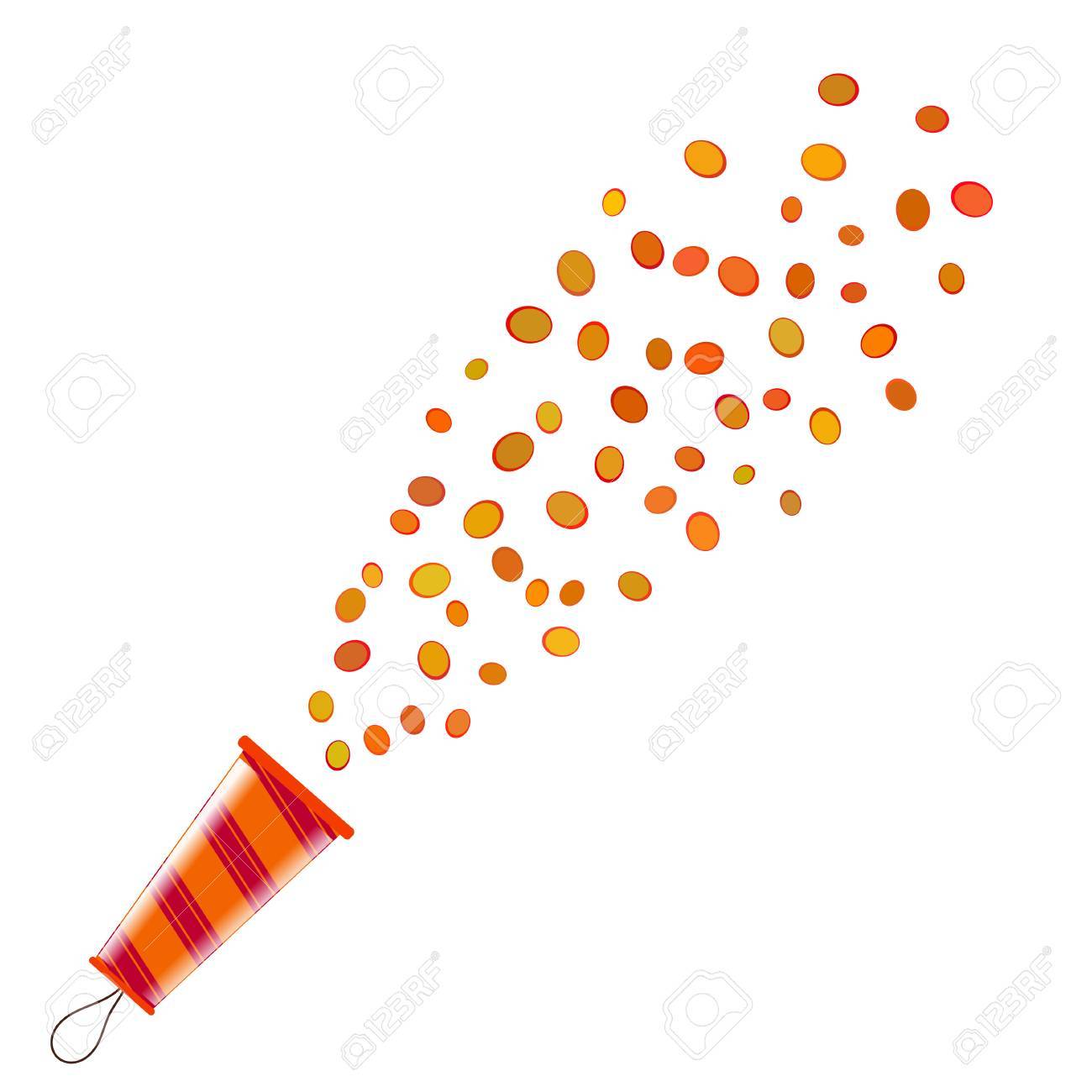 Colored Popper On White Background Cartoon Vector Popper A